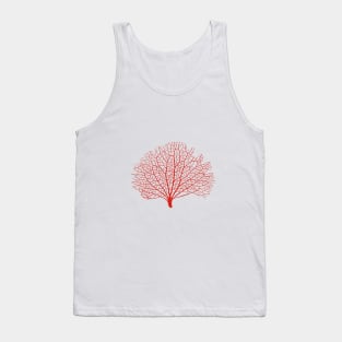 red sea fan coral silhouette Tank Top